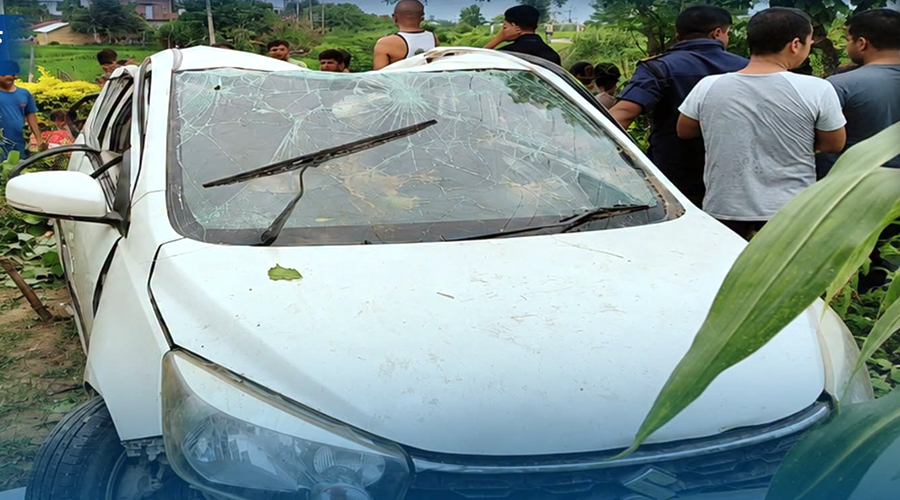 भारतको कार दाङमा दुर्घटना चार जना घाइते